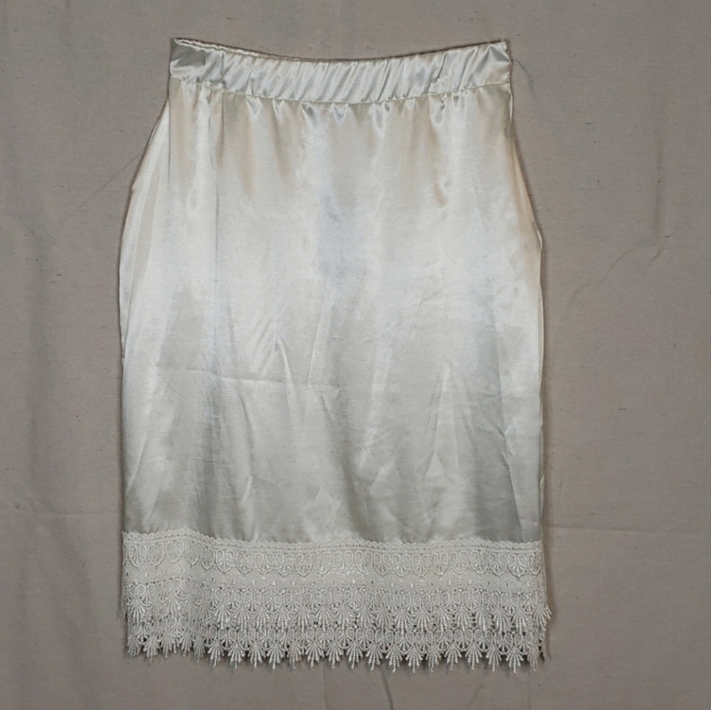 White Satin Skirt, Extender or Slip.